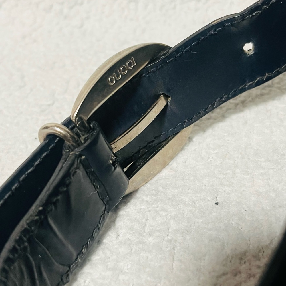 Gucci Bamboo Vintage Blue Patent Leather Sling Bag - Picture 7 of 14